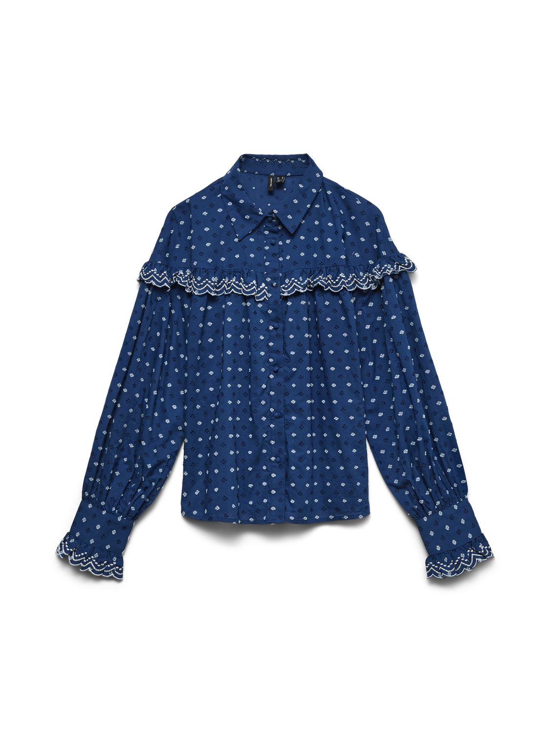Vmclarence Ls Shirt Wvn Blå