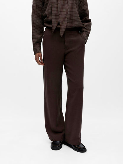 Objsanne Aline Wide Pant Noos Brun