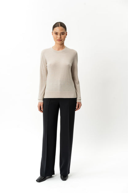 Merino Wool Crewneck Cream