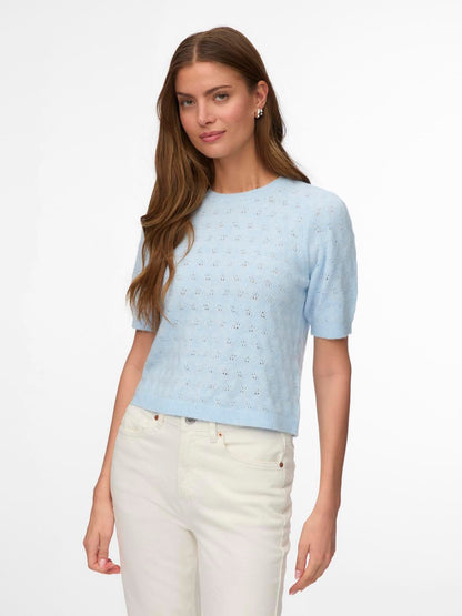 Vmdoffy Stitch 2/4 O-Neck Pullover Noos Blå