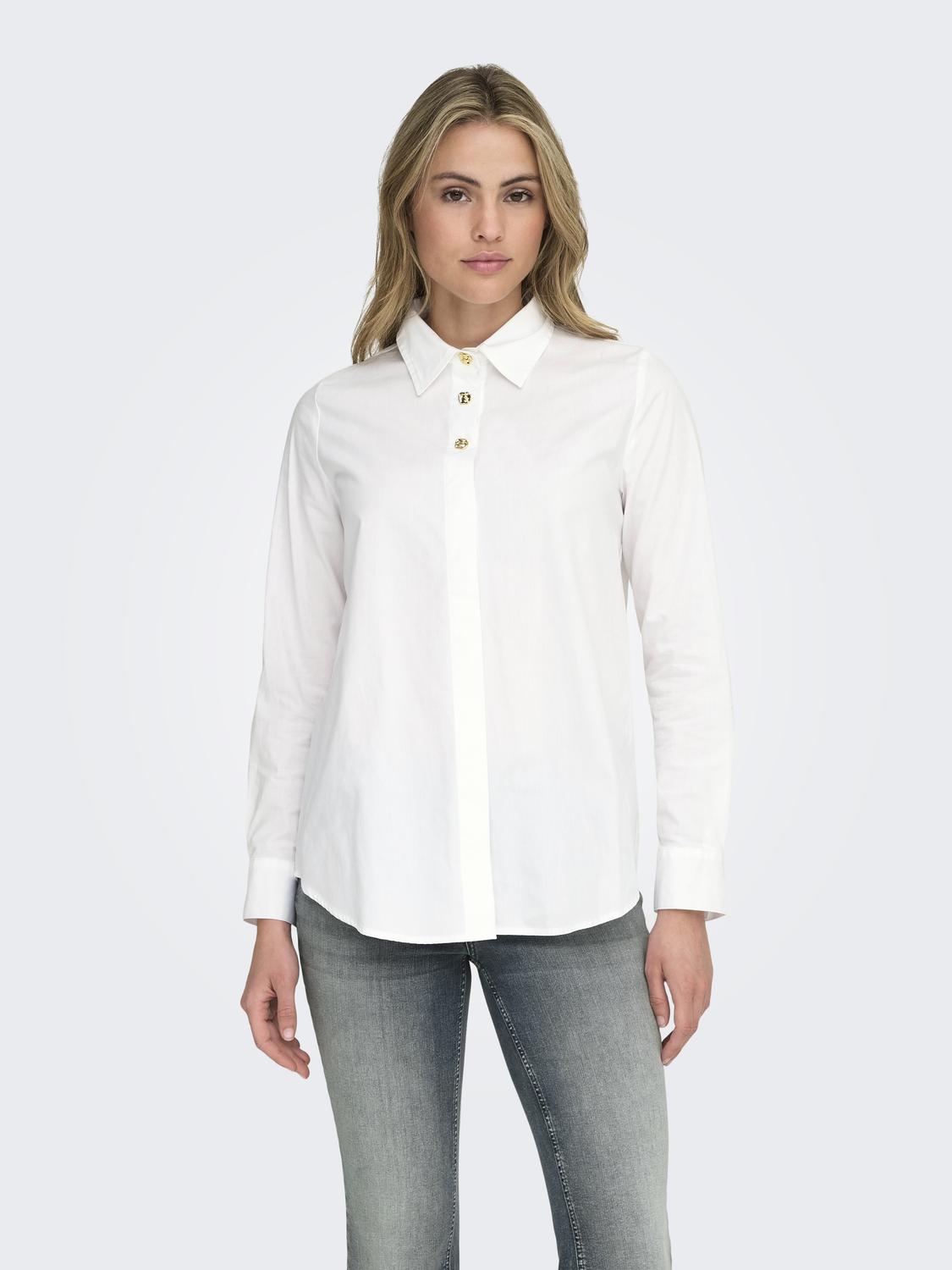 Onlsable Nina Ls Shirt Wvn Hvit
