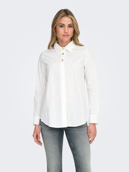 Onlsable Nina Ls Shirt Wvn Hvit