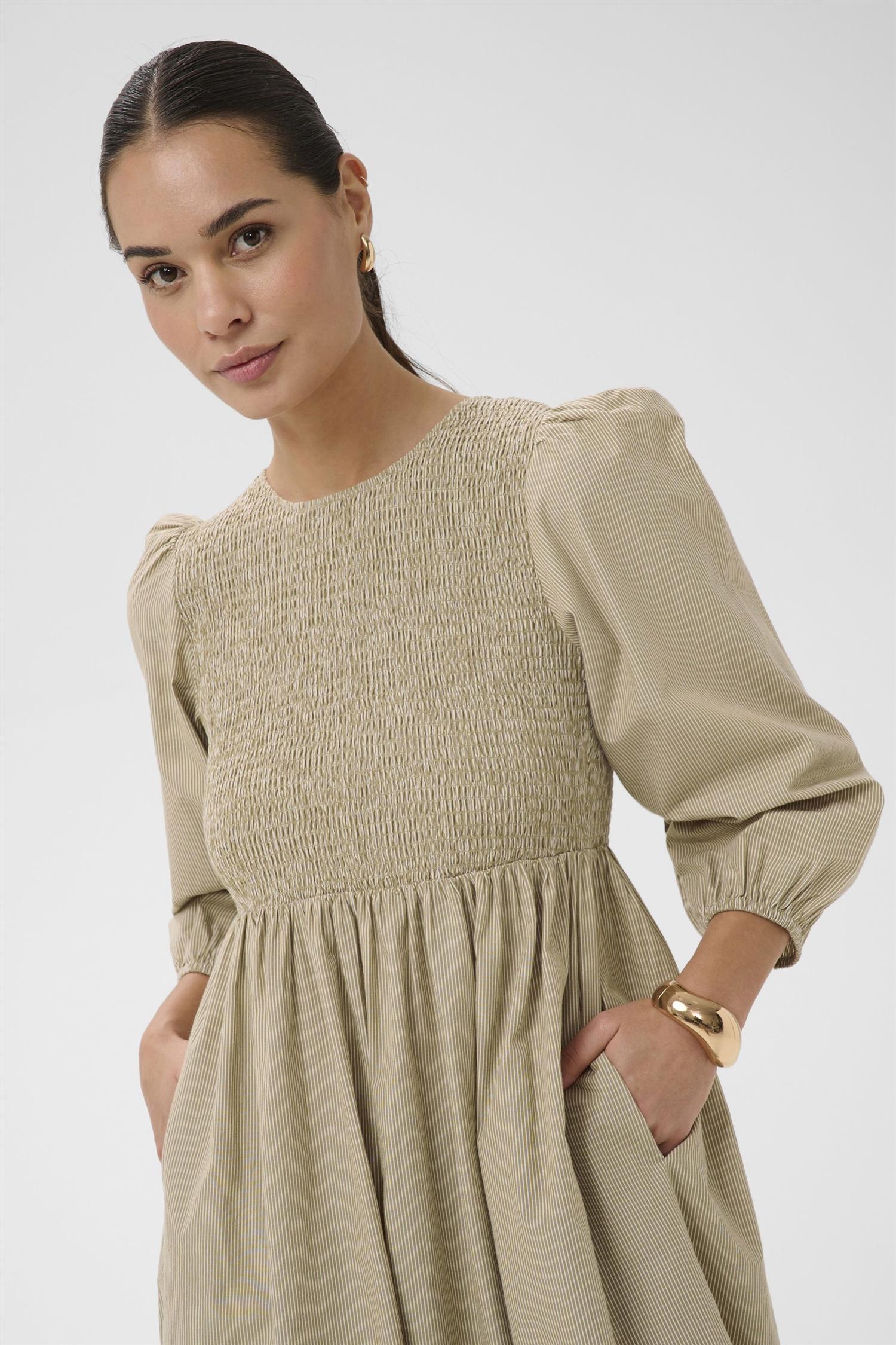 Kamona Smock Dress Beige
