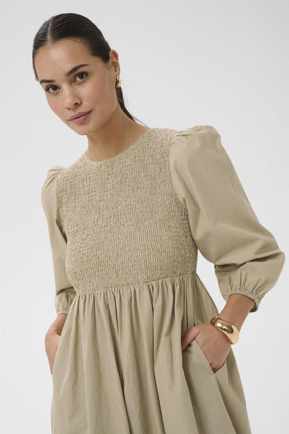 Kamona Smock Dress Beige