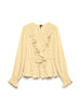 Vmdora L/s Frill Pleat Top Wvn Noos Gul