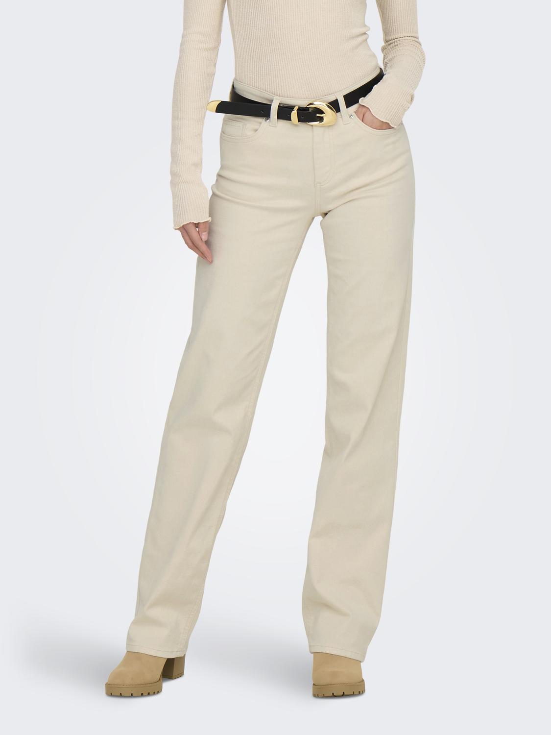 Onlblush Mid Straight Dnm Dot Noos Beige