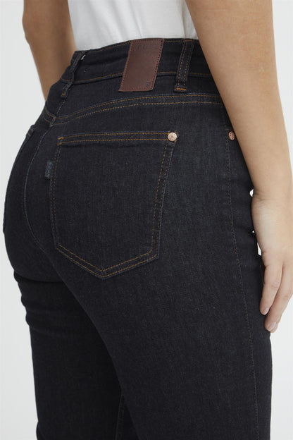 Pzemma Hw Jeans Medium Straight Leg Blå