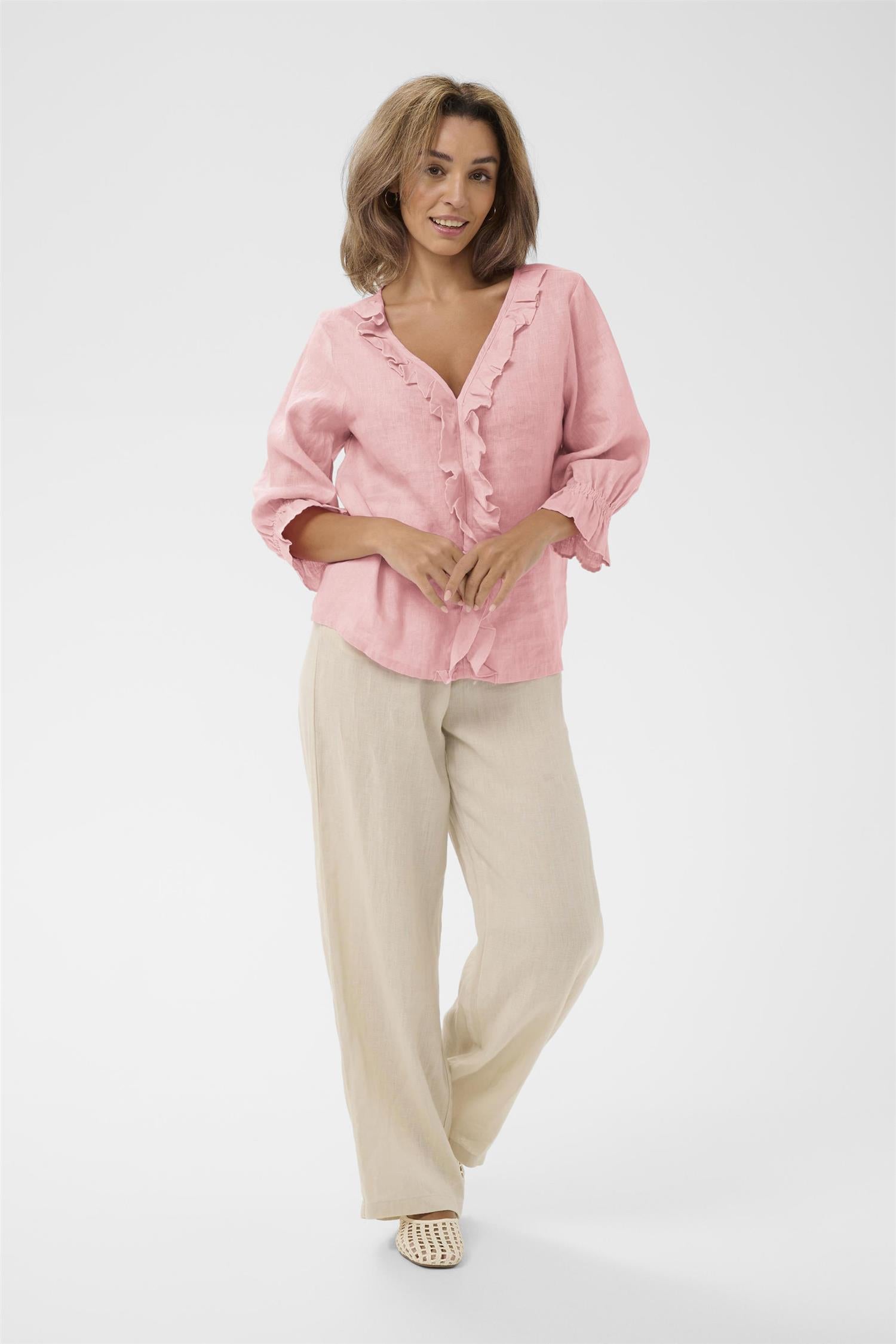Crbellis Frill Blouse Rosa
