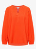 Solid splitneck blouse Oransje