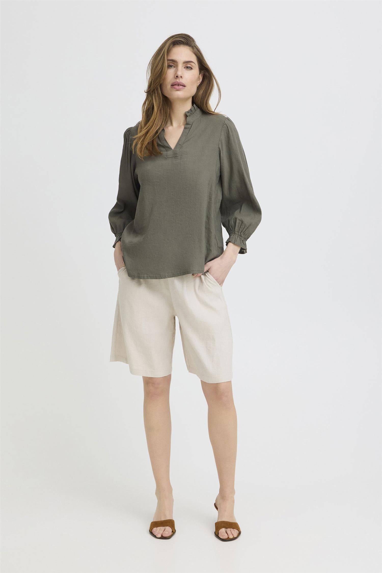 Pzluca Frill Blouse Grønn